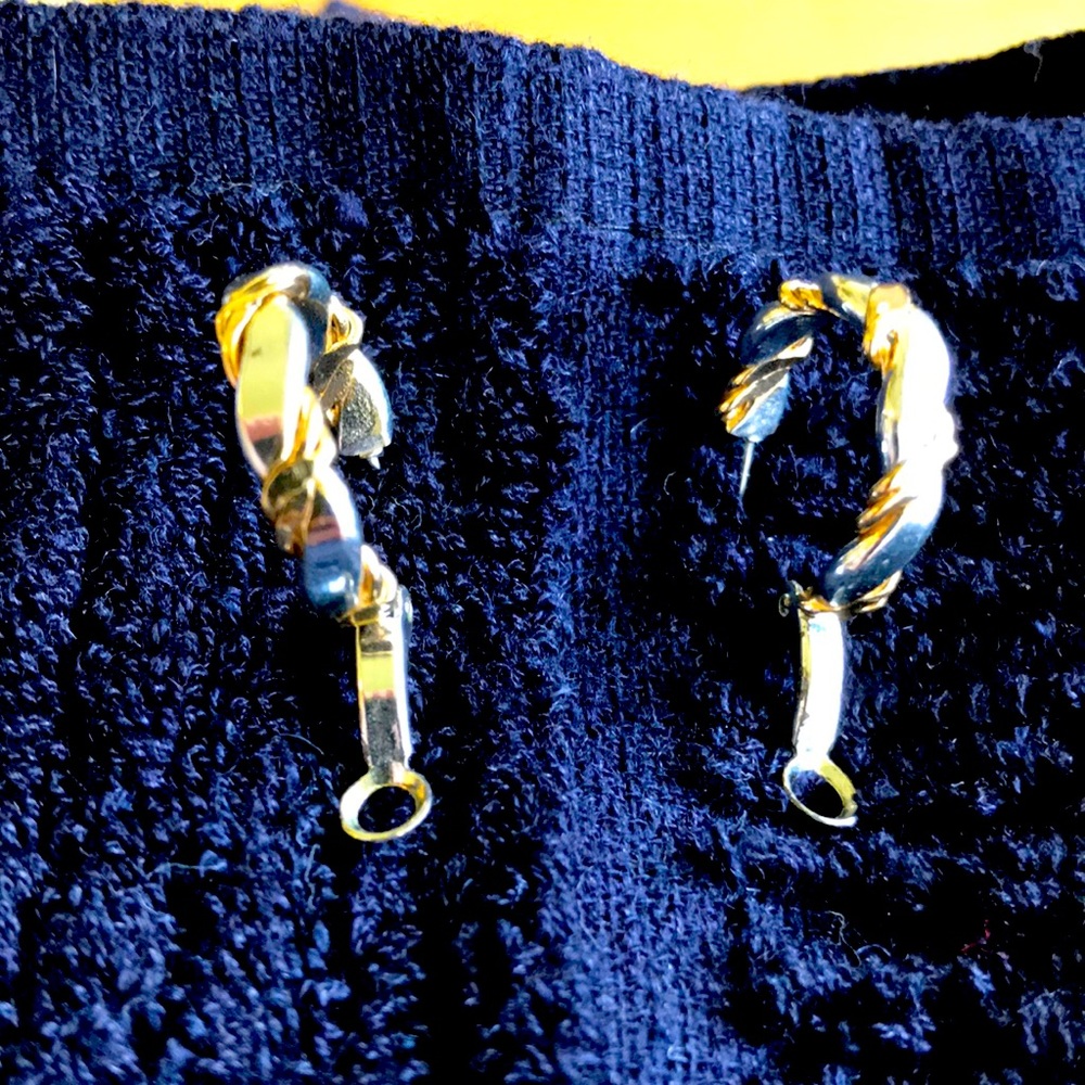 Gold and silver hoop earrings
